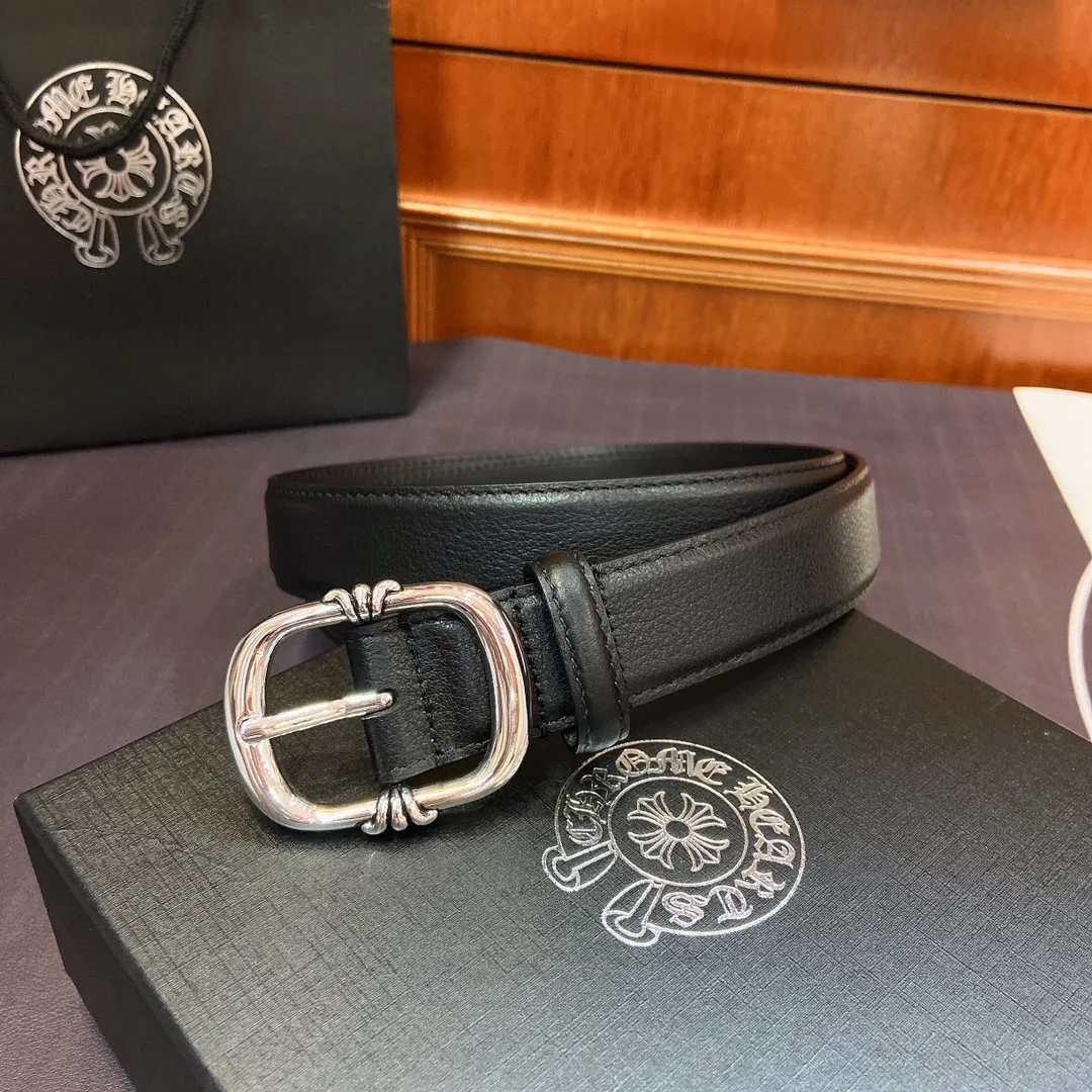 𝐂𝐡𝐫𝐨𝐦𝐞𝐇𝐞𝐚𝐫𝐭𝐬 Crow Heart Scout Flower Japanese Pin Buckle Belt [Fixed Style], the brass silver-plated buckle is paired with an imported wax leather belt, which is very cool. Width 3.0cm p480